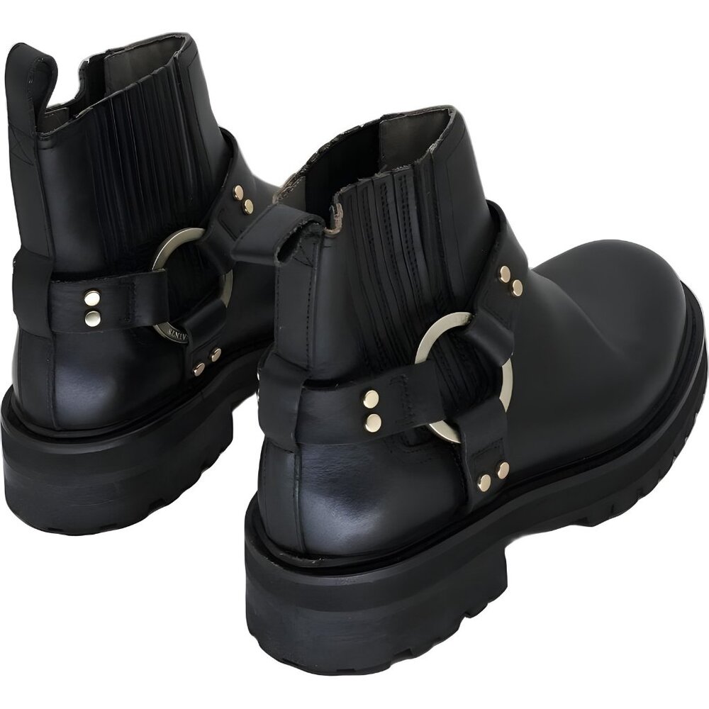 AllSaints Maddie Lug Sole Biker Boots EU 40 - Stylish Women's Footwear - Picture 3 of 6